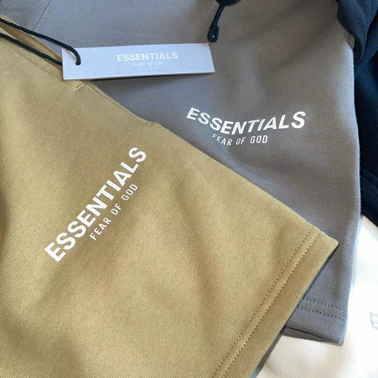 AMBERELLE Multi-Color Logo Fleece Sweatshorts in cream