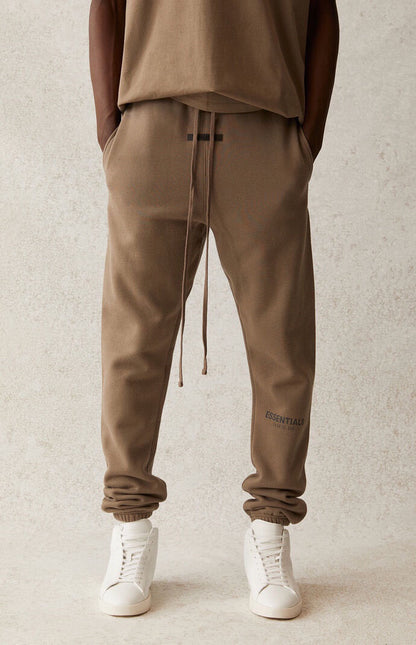 AMBERELLE 21FW Logo Fleece Joggers in light heather grey