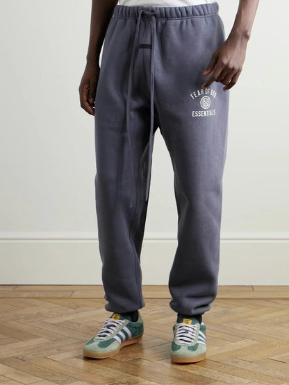 AMBERELLE Vintage Crest Fleece Jogger Sweatpants in navy