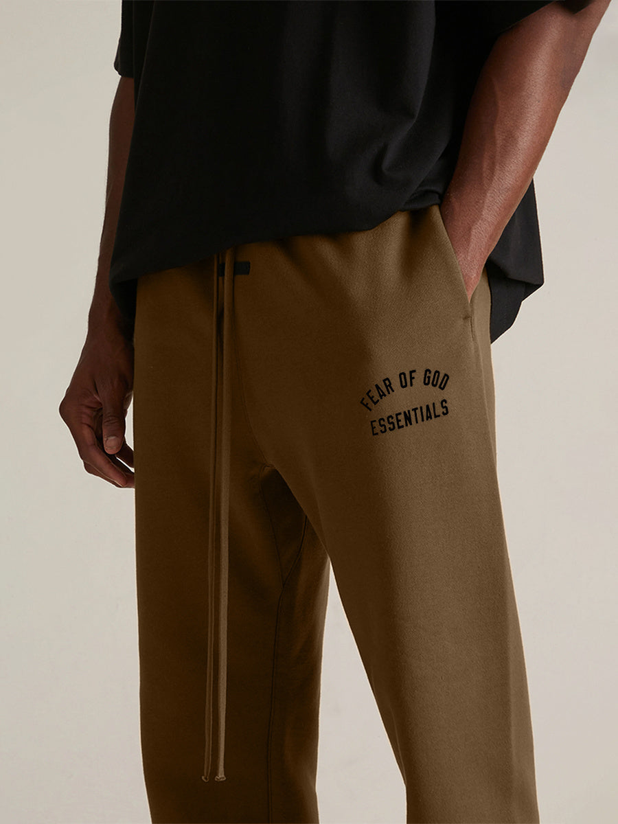 AMBERELLE Bold Letter Graphic Fleece Sweatpants in green