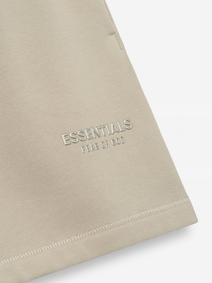 AMBERELLE Tonal Logo Fleece Sweatshorts in light heather grey