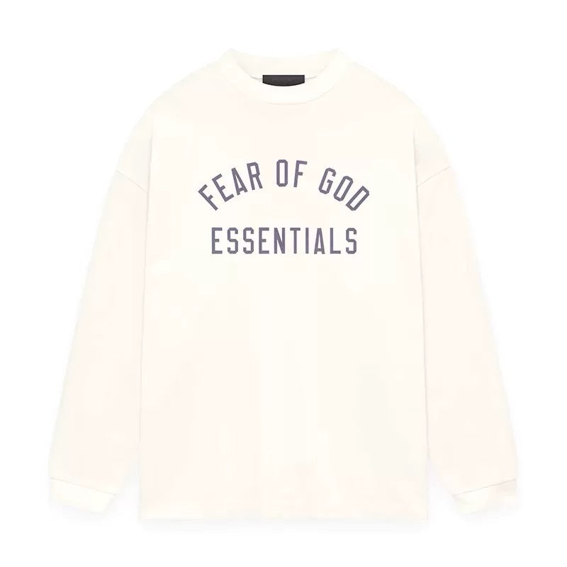 AMBERELLE Arched Logo Oversized Long Sleeve Tee in dark taupe