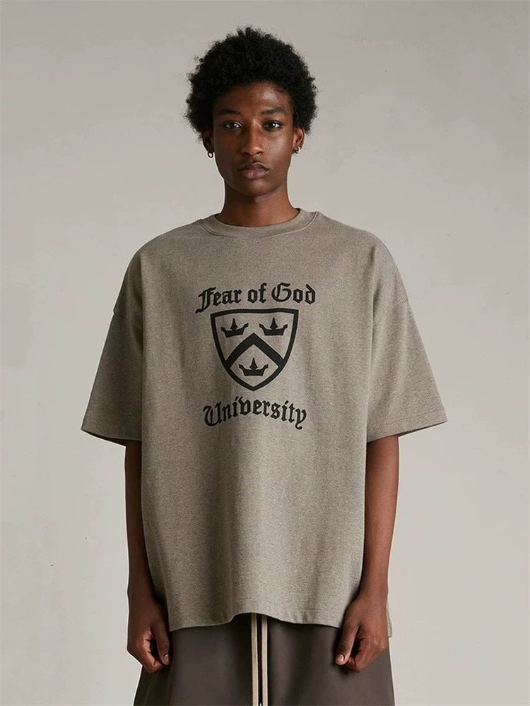AMBERELLE Holiday Crest Graphic Short Sleeve Tee in black