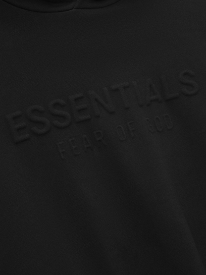 AMBERELLE Embossed Classic Fleece Hoodie in light heather grey