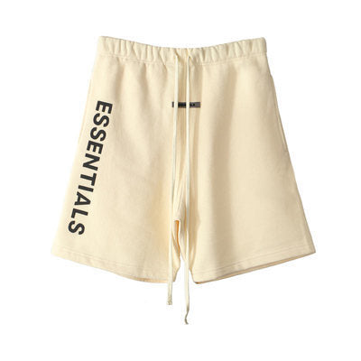 AMBERELLE Vertical Logo Fleece Sweatshorts in beige