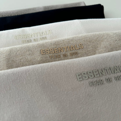 AMBERELLE Cloud Soft Minimal Logo Short Sleeve Tee in cream