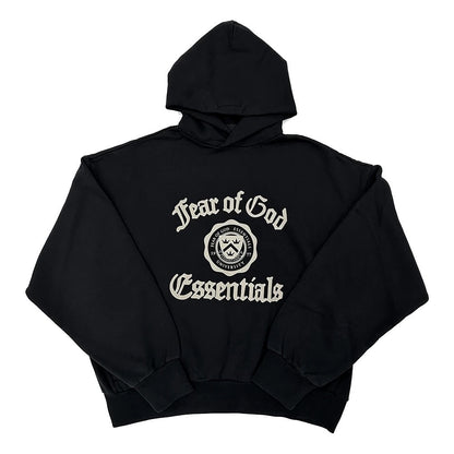 AMBERELLE 24FW Vintage Graphic Fleece Hoodie in black