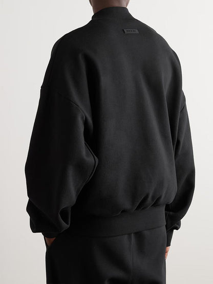 AMBERELLE Tonal Arc Logo Fleece Sweatshirt in black