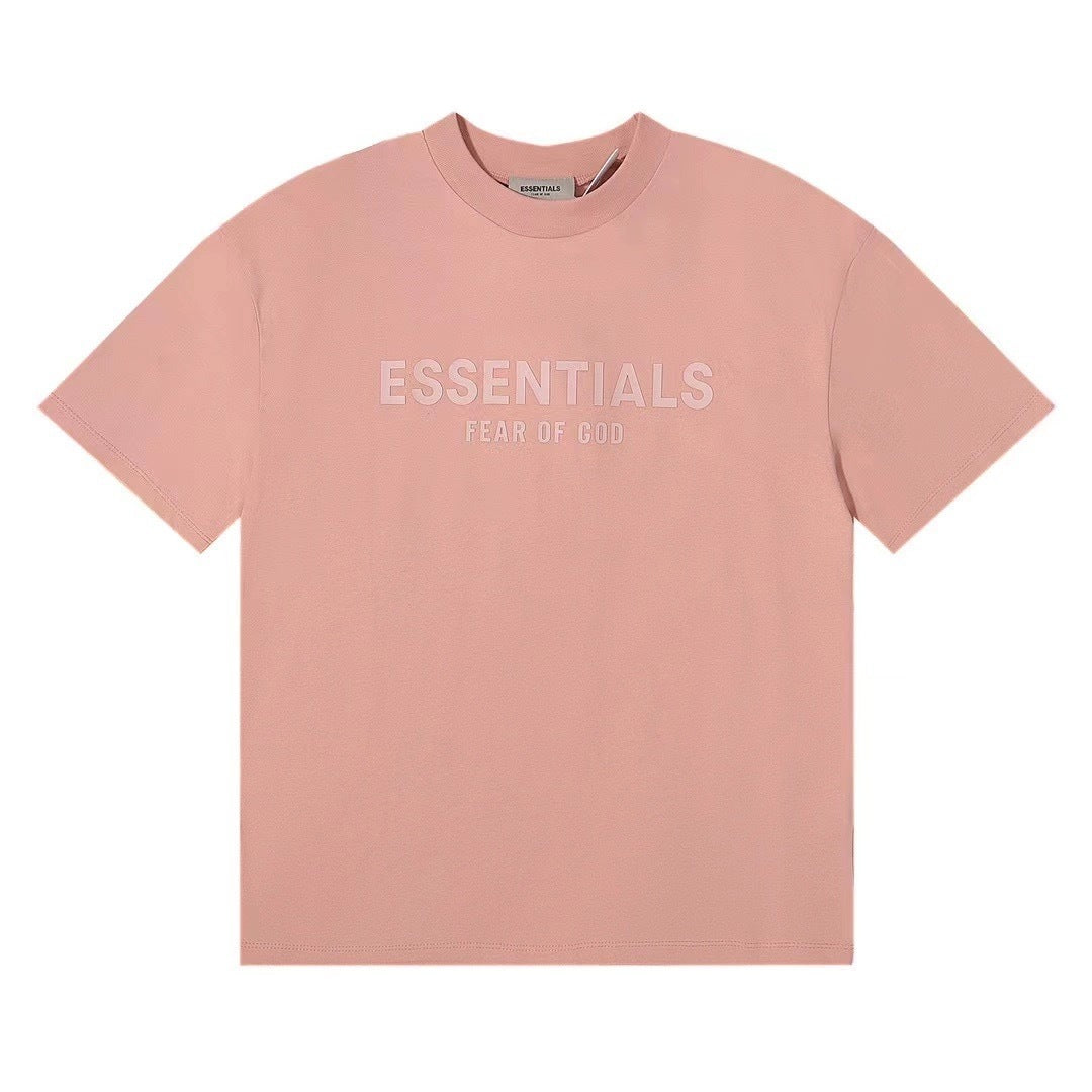 AMBERELLE Tonal Raised Logo Oversized T-Shirt in pink