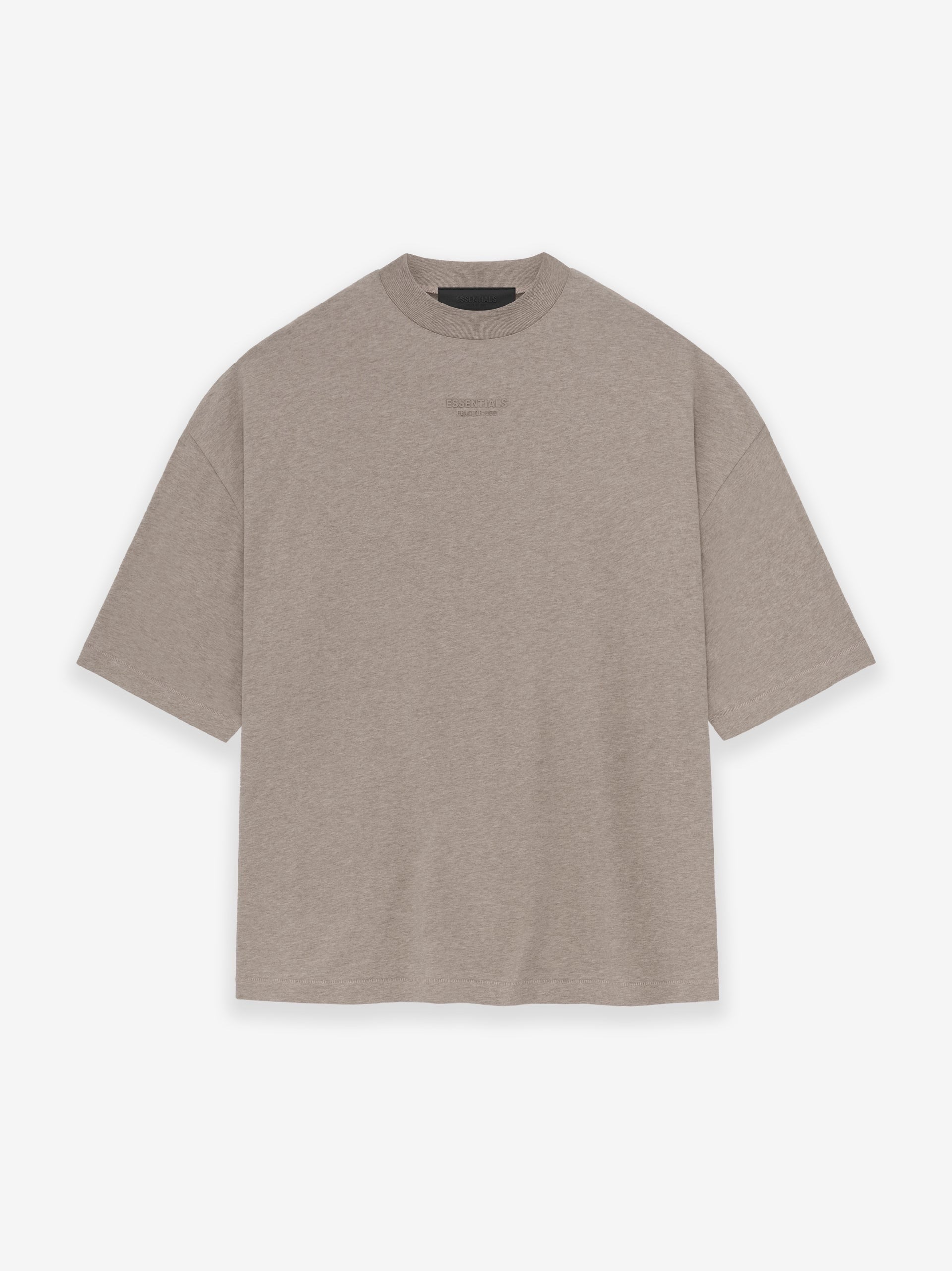 AMBERELLE Cloud Soft Minimal Logo Short Sleeve Tee in taupe