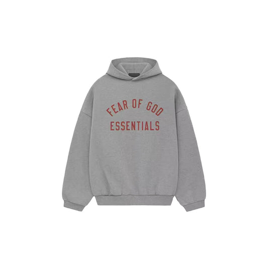 AMBERELLE Collegiate Graphic Fleece Hoodie in light heather grey