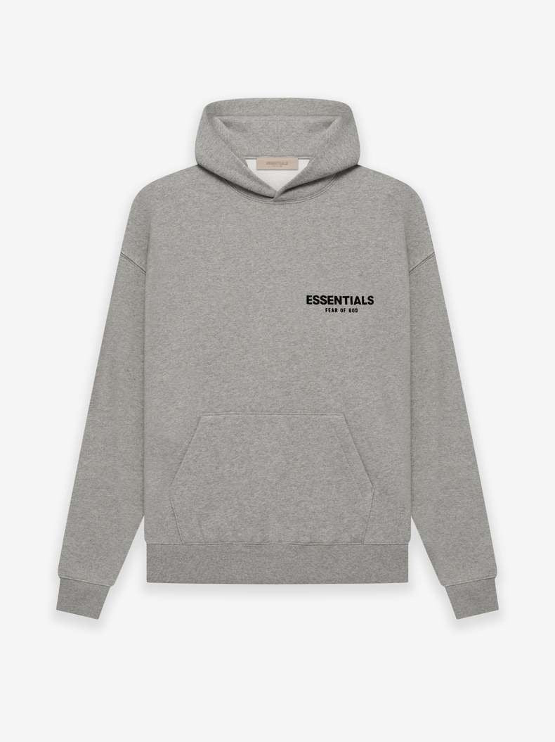 AMBERELLE Small Logo Fleece Pullover Hoodie in cream