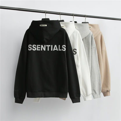 AMBERELLE Back Logo Oversized Fleece Hoodie in beige