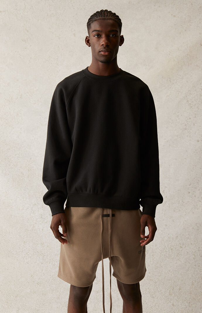 AMBERELLE Back Logo Raglan Crewneck Sweatshirt in taupe