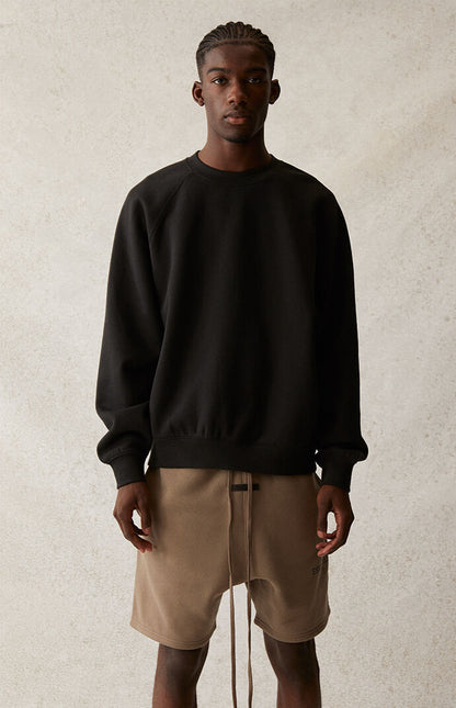 AMBERELLE Back Logo Raglan Crewneck Sweatshirt in taupe