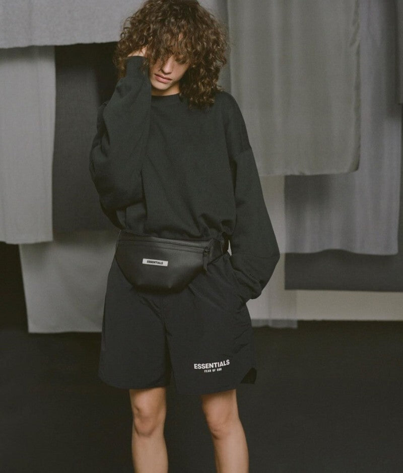 AMBERELLE Lightweight Logo Utility Shorts in beige
