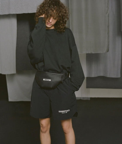 AMBERELLE Lightweight Logo Utility Shorts in beige