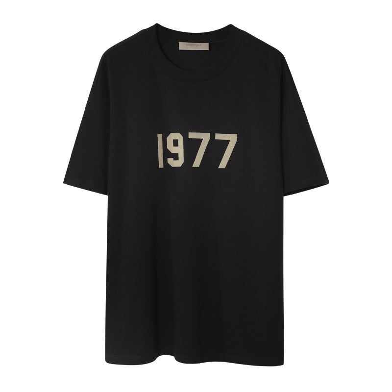 AMBERELLE 1977 Graphic Oversized Short Sleeve T-Shirt in beige