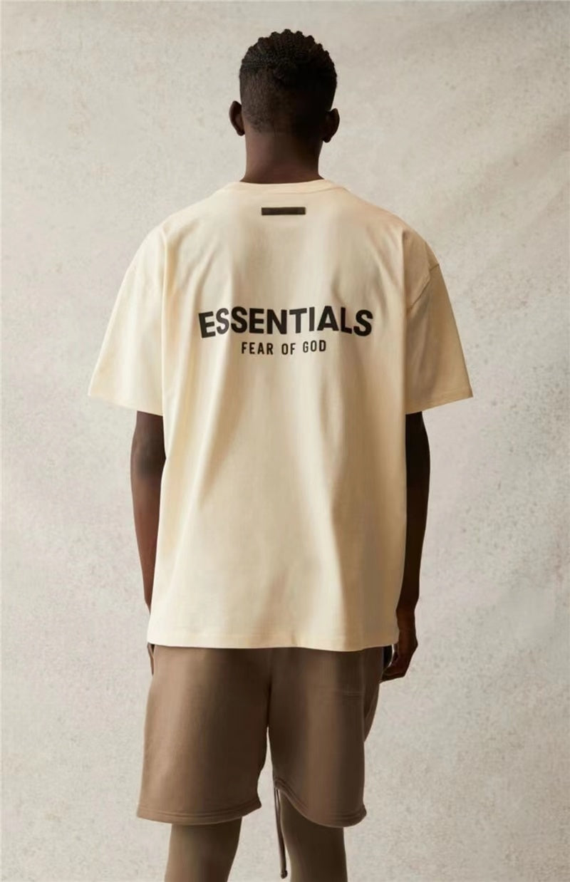 AMBERELLE Back Logo Oversized T-Shirt in beige
