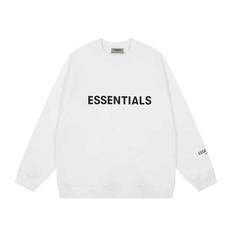 AMBERELLE Core Letter Logo Crewneck Sweatshirt in white
